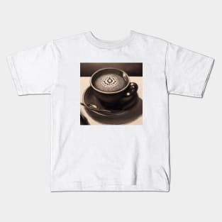 Coffee Monochrome Pointillism Vintage Since Kids T-Shirt